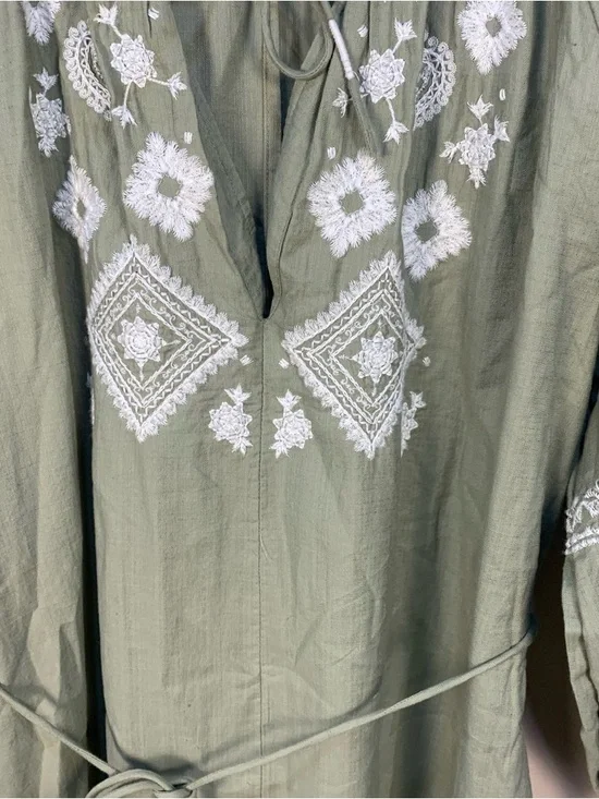 H&M Cotton Embroidered Midi Dress - Picture 4 of 11